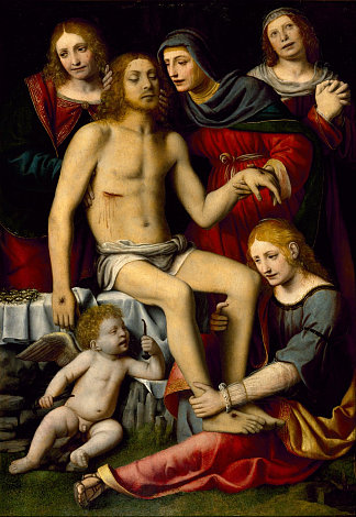 为死去的基督哀悼 Lamentation over the Dead Christ (1523)，贝纳迪诺·卢伊尼