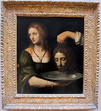 莎乐美与施洗者圣约翰的头 Salome with the Head of St. John the Baptist (c.1510 – c.1520)，贝纳迪诺·卢伊尼