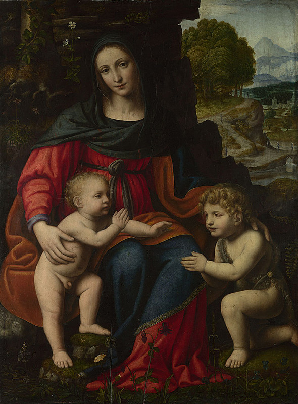 圣母子与圣约翰 The Virgin and Child with Saint John (c.1510; Italy  )，贝纳迪诺·卢伊尼