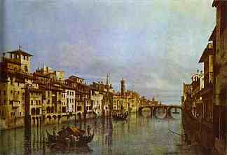 阿诺在佛罗伦萨 Arno in Florence (c.1742; Italy                     )，贝尔纳多·贝洛托