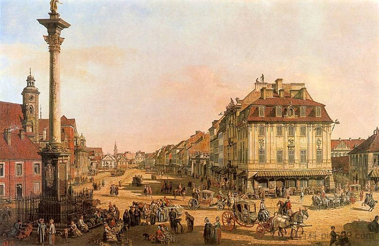 从克拉科夫门看到的克拉科夫郊区 Cracow Suburb seen from the Cracow Gate (c.1768)，贝尔纳多·贝洛托