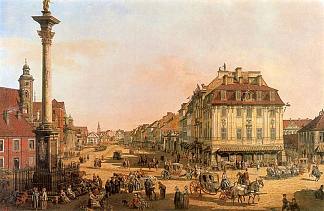 从克拉科夫门看到的克拉科夫郊区 Cracow Suburb seen from the Cracow Gate (c.1768)，贝尔纳多·贝洛托