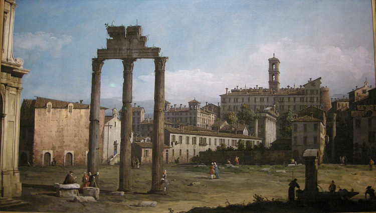 罗马论坛废墟 Ruins of the Forum, Rome (1743)，贝尔纳多·贝洛托