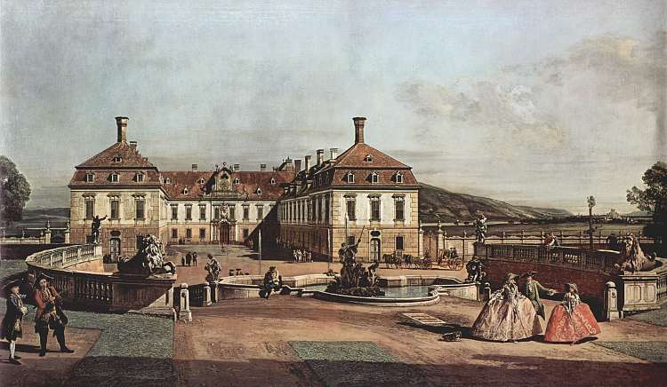 皇家夏宫霍夫宫，庭院 The imperial summer residence Schloss Hof, courtyard (1758; Austria  )，贝尔纳多·贝洛托