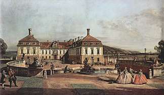 皇家夏宫霍夫宫，庭院 The imperial summer residence Schloss Hof, courtyard (1758; Austria                     )，贝尔纳多·贝洛托