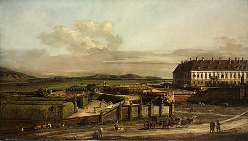 皇家夏宫，庭院，从北看 The imperial summer residence, courtyard, view from north (1758)，贝尔纳多·贝洛托