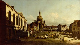 德累斯顿新市场广场 The Neuer Marktplatz in Dresden (1747)，贝尔纳多·贝洛托