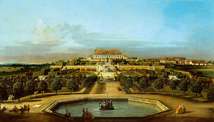 宫廷霍夫,花园边 The Schloss Hof, Garden Side (1758),贝尔纳多·贝洛托