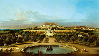 宫廷霍夫，花园边 The Schloss Hof, Garden Side (1758)，贝尔纳多·贝洛托