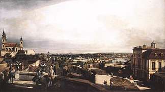 维也纳，考尼茨宫全景 Vienna, Panorama from Palais Kaunitz (c.1759)，贝尔纳多·贝洛托