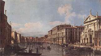 圣斯塔大运河的景色 View of the Grand Canal at San Stae (1738)，贝尔纳多·贝洛托