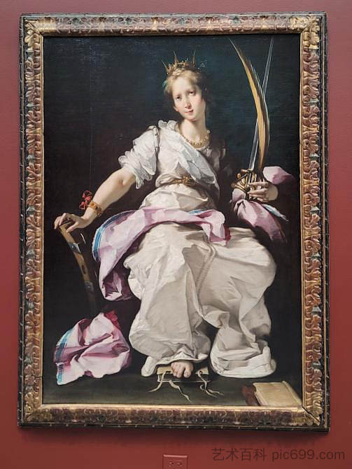 亚历山大的圣凯瑟琳 Saint Catherine of Alexandria (c.1615; Italy  )，别·斯特劳兹