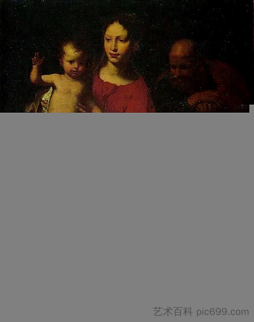 神圣家庭与施洗者圣约翰 Holy Family with St. John the Baptist (c.1600)，别·斯特劳兹