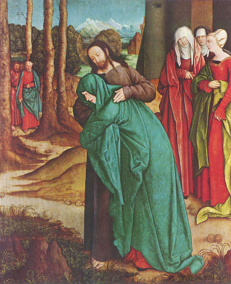 基督离开他的母亲 Christ Taking Leave of His Mother (c.1520),伯尔尼哈德·斯特格尔