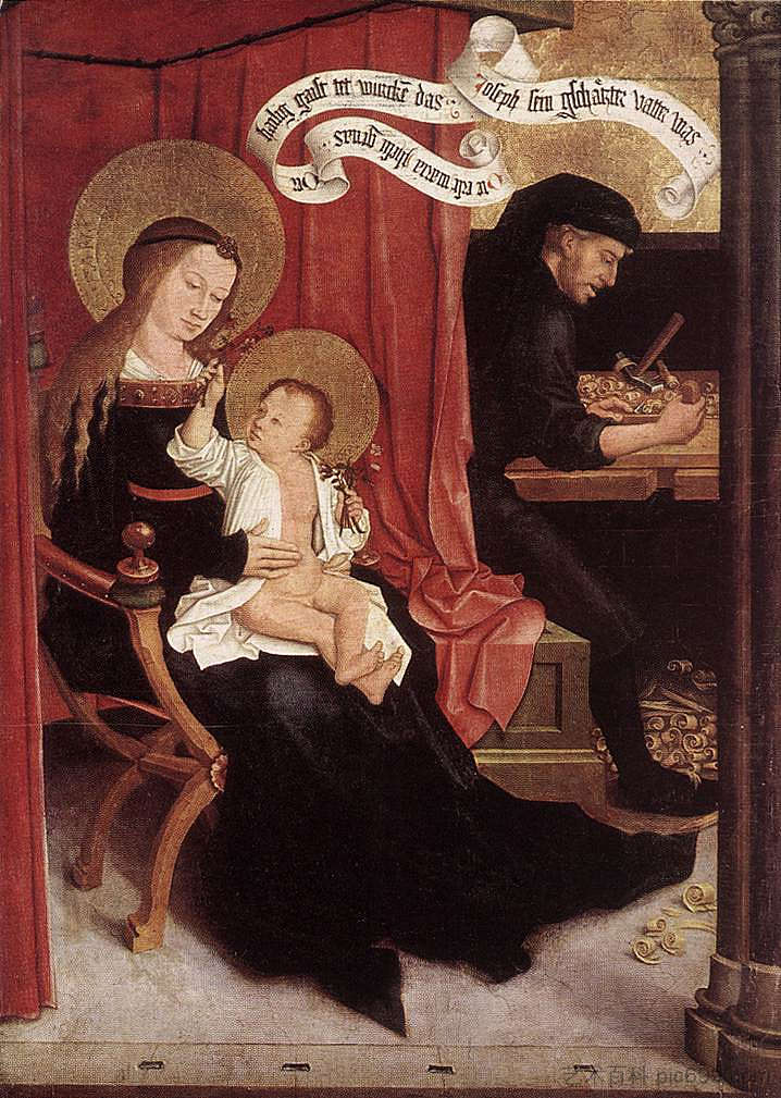 马利亚和约瑟夫与耶稣 Mary and Joseph with Jesus (c.1505 - c.1506)，伯尔尼哈德·斯特格尔