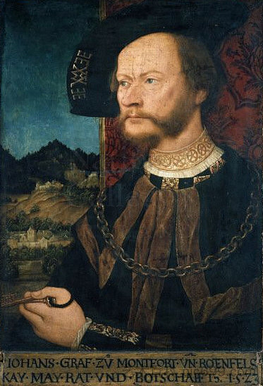 约翰二世伯爵,蒙特福特和罗滕费尔斯伯爵的肖像 Portrait of Count Johann II, Count of Montfort and Rothenfels (1523),伯尔尼哈德·斯特格尔