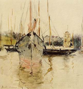 船只 – 进入怀特岛的麦地那 Boats – Entry to the Medina in the Isle of Wight (1875)，贝尔特·摩里索特