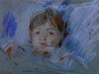 床上的孩子 Child in Bed (1884)，贝尔特·摩里索特