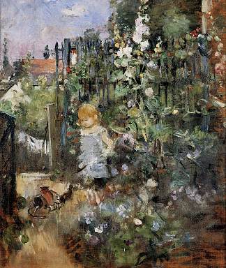 玫瑰园里的孩子 Child in the Rose Garden (1881)，贝尔特·摩里索特