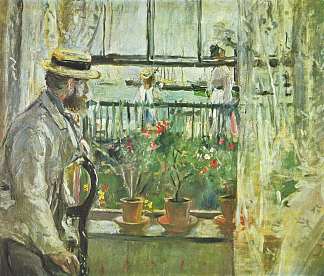 尤金·马奈在怀特岛 Eugene Manet on the Isle of Wight (1875)，贝尔特·摩里索特