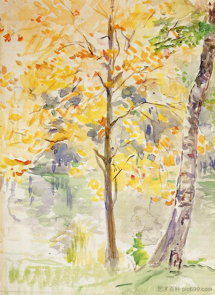 布洛涅森林的秋色 Fall Colors in the Bois de Boulogne (1888)，贝尔特·摩里索特