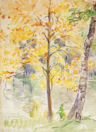 布洛涅森林的秋色 Fall Colors in the Bois de Boulogne (1888)，贝尔特·摩里索特