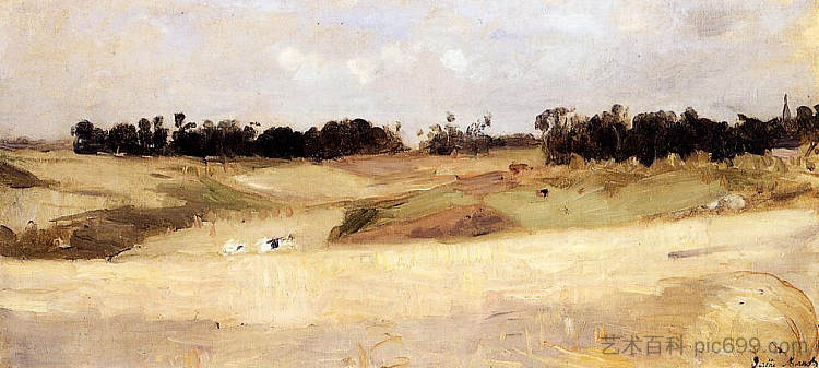 瓦朗谢讷附近的景观 Landscape near Valenciennes (1875)，贝尔特·摩里索特