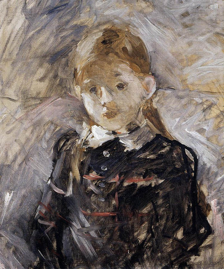 金发小女孩 Little Girl with Blond Hair (1883)，贝尔特·摩里索特