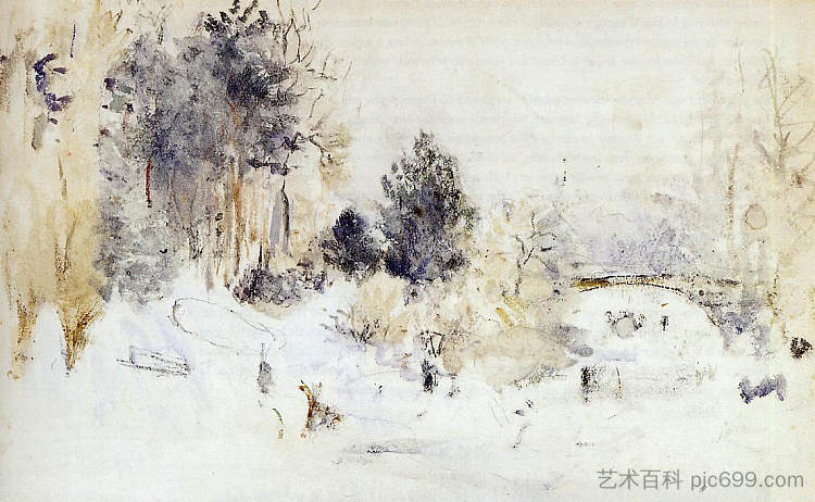 雪景（又名霜） Snowy Landscape (aka Frost) (1880)，贝尔特·摩里索特