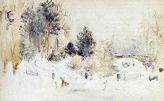 雪景（又名霜） Snowy Landscape (aka Frost) (1880)，贝尔特·摩里索特