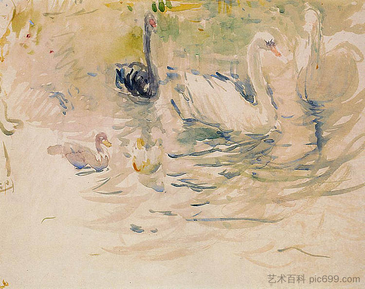 天鹅 Swans (1888)，贝尔特·摩里索特