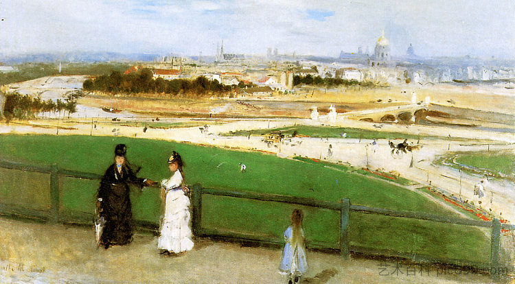 从特罗卡德罗看巴黎 View of Paris from the Trocadero (1871 - 1872)，贝尔特·摩里索特