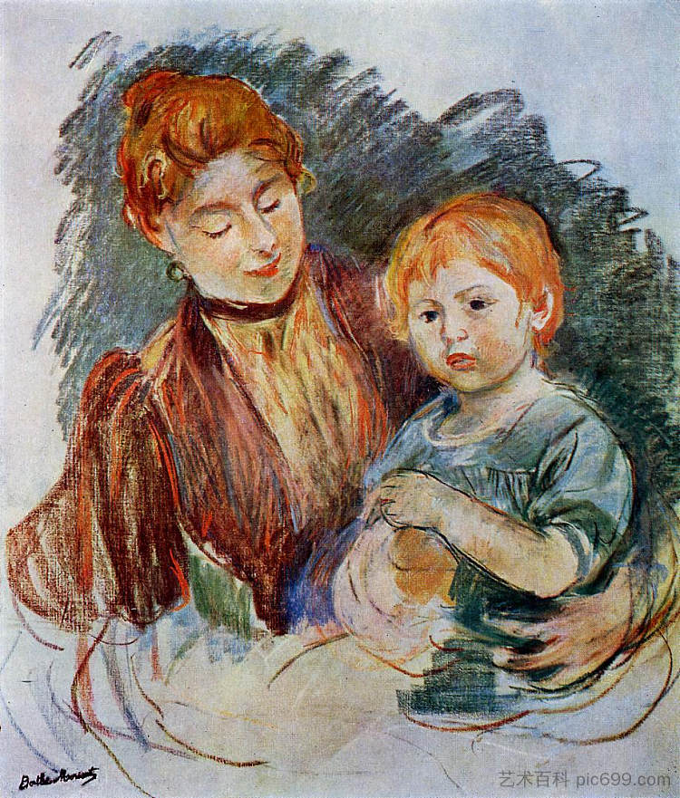 妇女和儿童 Woman and Child (1894)，贝尔特·摩里索特