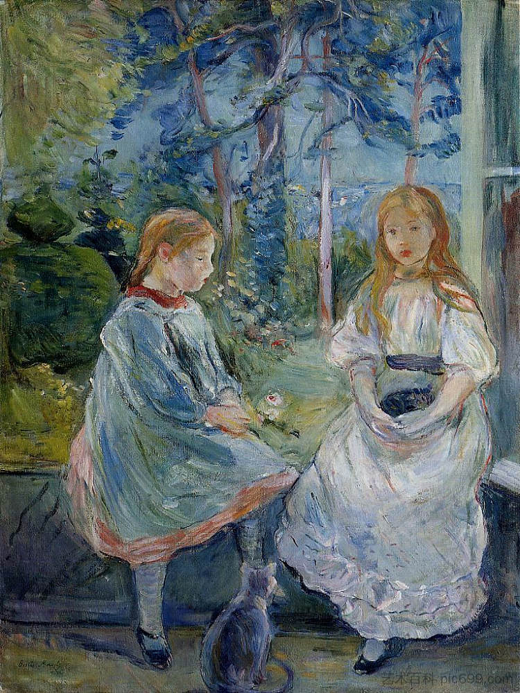 窗前的年轻女孩 Young Girls at the Window (1892)，贝尔特·摩里索特