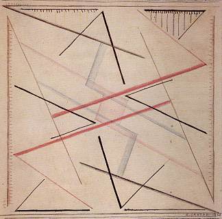 2号线的抽象，绘图 Astrazione di una linea n. 2, disegno (1925)，比西拉扎里