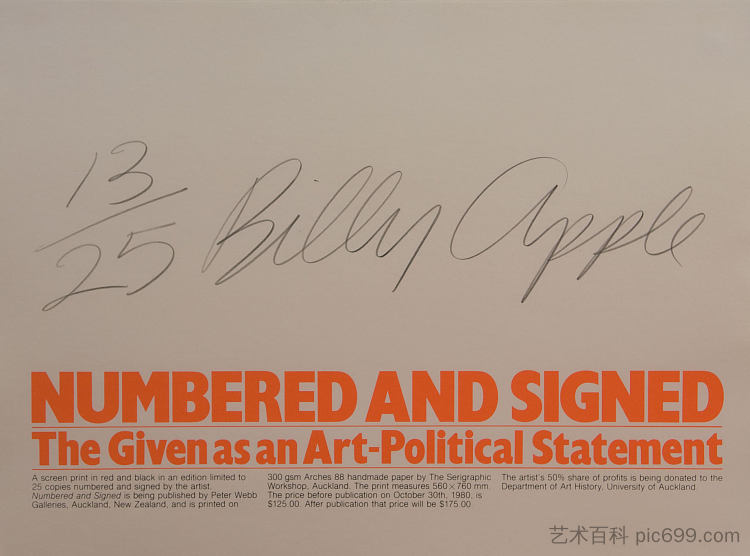 编号和签名 Numbered and Signed (1980)，比伊·阿普尔