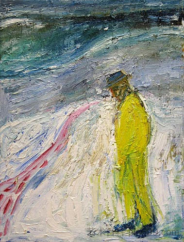 在雪地里行走的人 Man Walking in Snow (c.1999)，比利幼稚