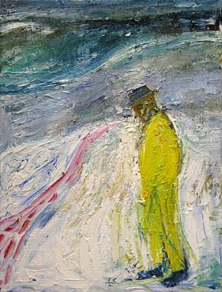 在雪地里行走的人 Man Walking in Snow (c.1999)，比利幼稚