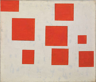具有 8 个红色矩形的构图 Komposition mit 8 roten Rechtecken (Composition with 8 Red Rectangles) (1964)，布尔奇·帕勒莫