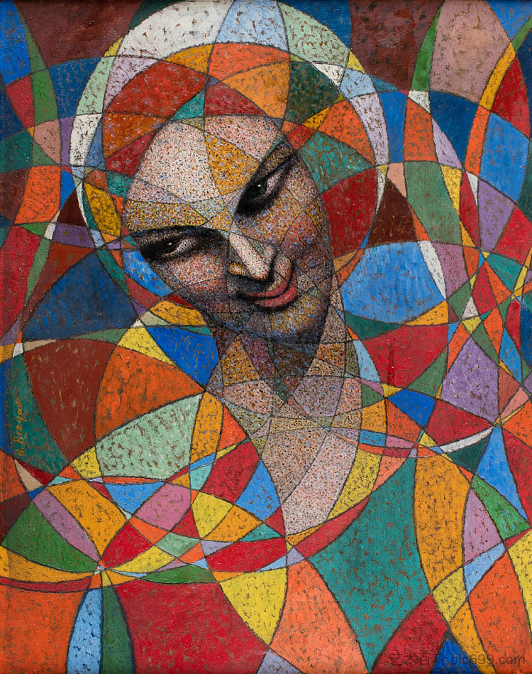 球形肖像 - 印度教女人 Spherical portrait - Hindu woman (1943)，波莱斯拉斯·比加斯