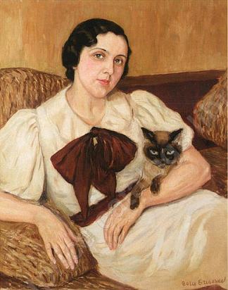 女人与猫 Woman With Cat，鲍里斯·格里戈里耶夫