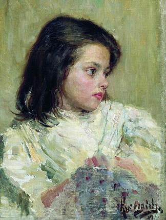 一个女孩。素描 A Girl. Sketch (1897)，鲍里斯·克斯托依列夫
