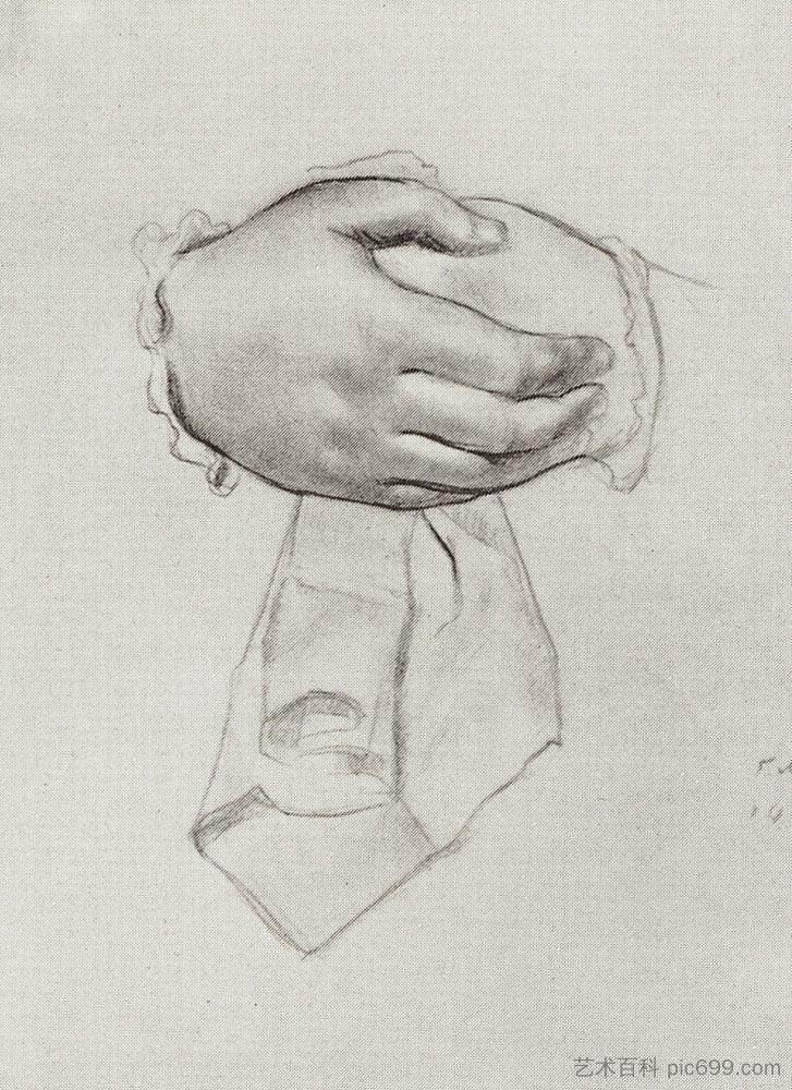 画手到画商人的妻子 Drawing hand to the picture Merchant's wife (1914 - 1915),鲍里斯·克斯托依列夫