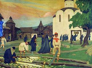 在修道院里 In the monastery (1907)，鲍里斯·克斯托依列夫