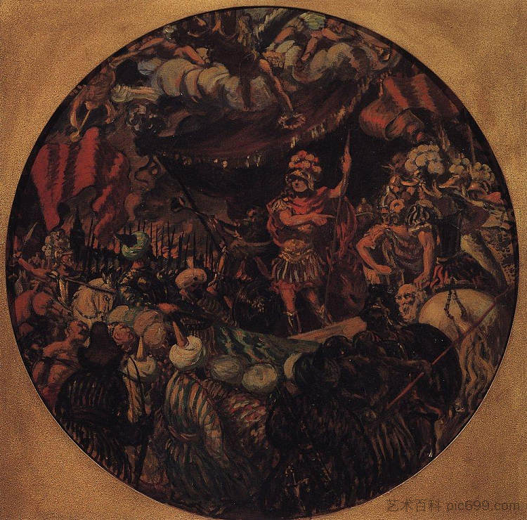 将喀山加入俄罗斯。寓言 Joining Kazan to Russia. Allegory (1913)，鲍里斯·克斯托依列夫