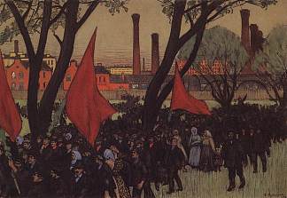 普蒂洛夫的五一节示威 May Day demonstration in Putilov (1906)，鲍里斯·克斯托依列夫