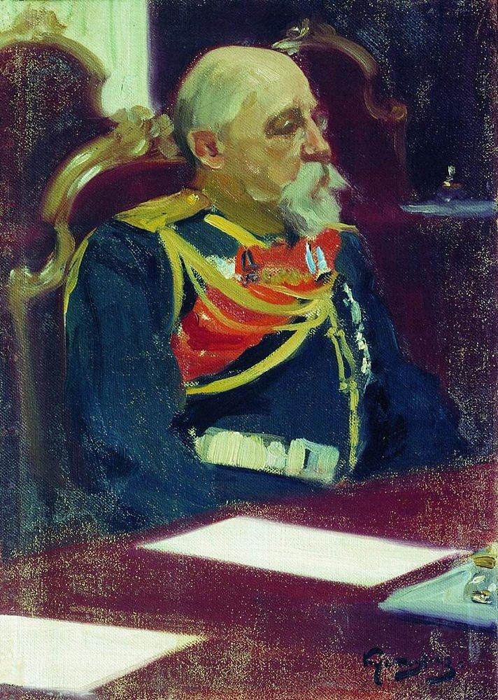 芬兰总督N.I.博布里科夫的肖像 Portrait of a Governor-General of Finland N.I. Bobrikov (1902 - 1903),鲍里斯·克斯托依列夫