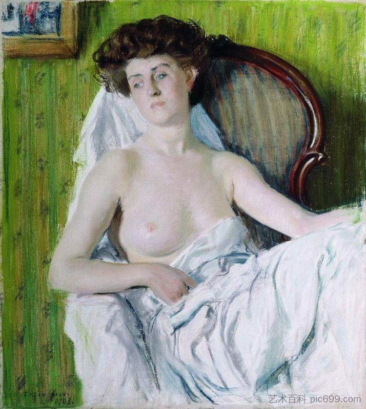一位女士的肖像。型 Portrait of a Lady. Model (1908),鲍里斯·克斯托依列夫