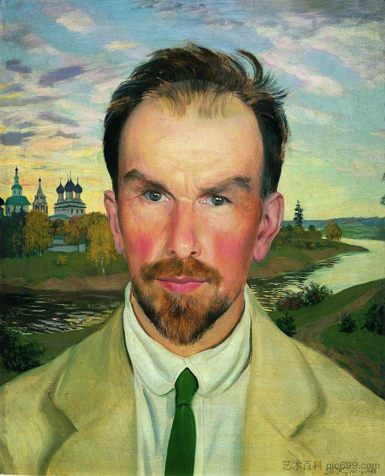 艺术史学家和修复师亚历山大·阿尼西莫夫的肖像 Portrait of an Art Historian and Restorer Alexander Anisimov (1915),鲍里斯·克斯托依列夫