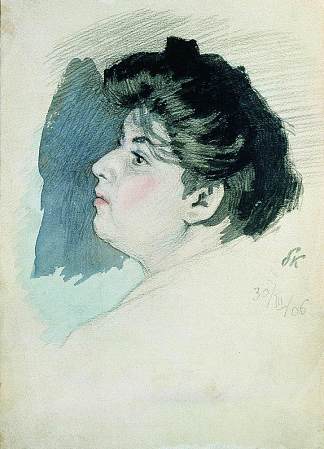 一个不知名的女人的肖像 Portrait of an Unknown Woman (1906)，鲍里斯·克斯托依列夫